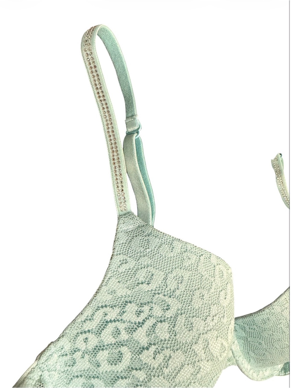 PINK Victoria's Secret Mint Lace T-Shirt Bra - Picture 3 of 4